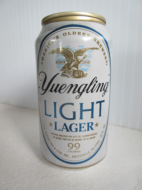 Yuengling Light Lager 99 - white & blue w analysis - T/O - Click Image to Close